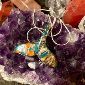 🌷NWT Spiny oyster & copper/turquoise pendant!